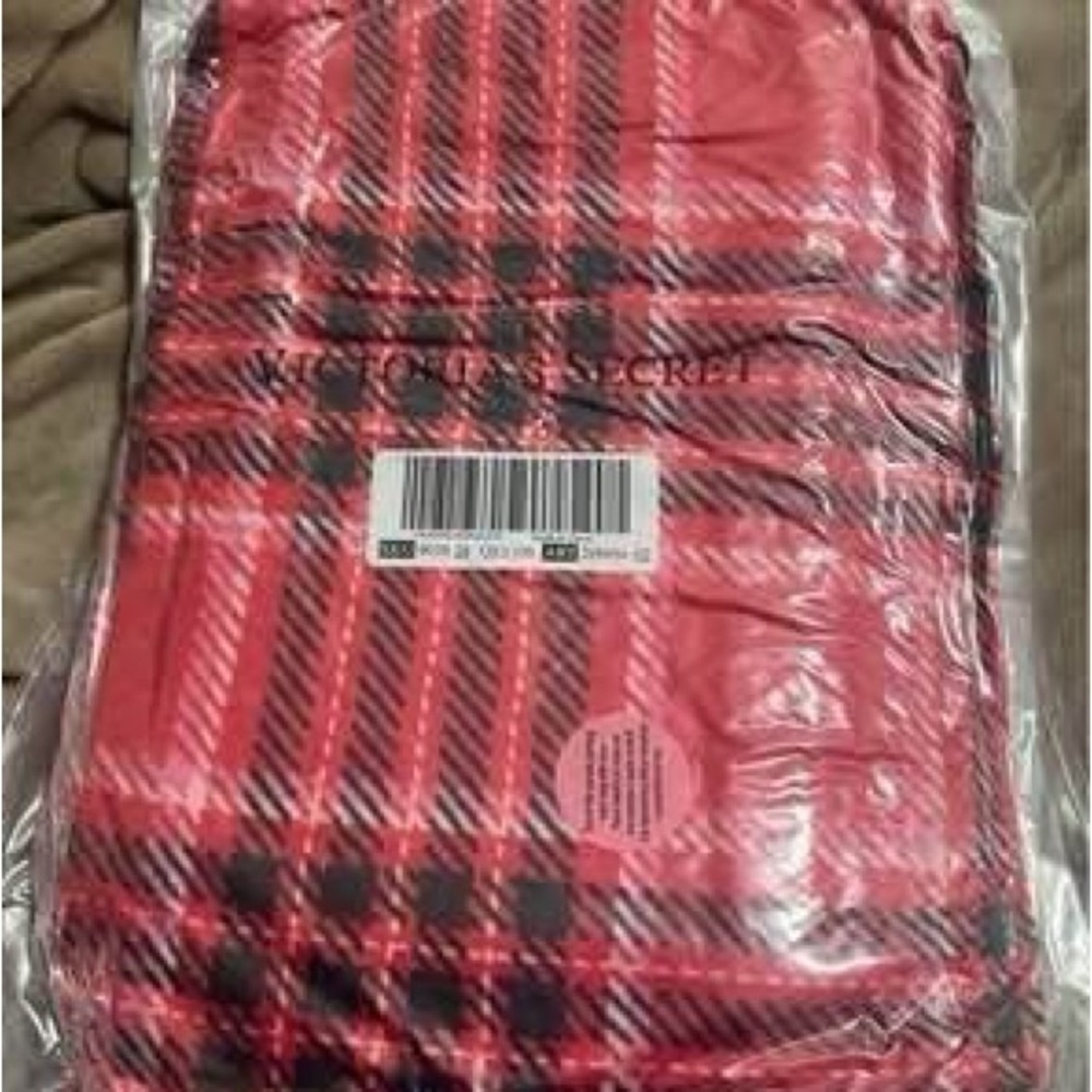 Victoria's Secret Red and Black Checkered Blanket